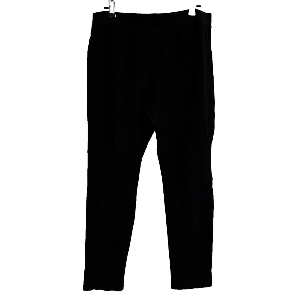 Pink Rose Womens Black Moto Leggings L Pull On Activewear Athleisure Casual